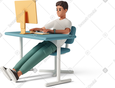 Young man tired from work PNG, SVG