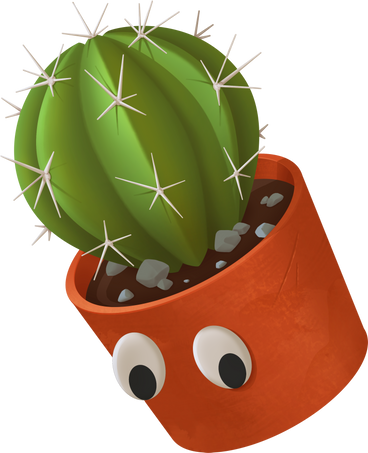 cactus with eyes PNG, SVG