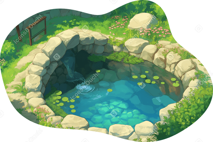small pond background PNG, SVG