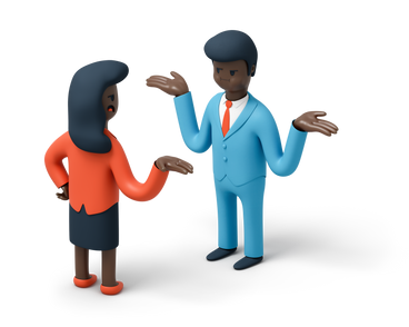 Businessman and business woman having a discussion  PNG, SVG