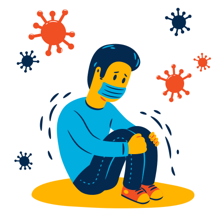 Covid anxiety Illustration in PNG, SVG