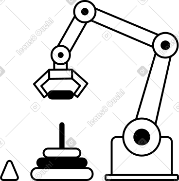 Robotic arm with pyramid PNG, SVG