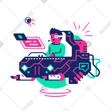 人在虚拟计算机上远程工作 PNG, SVG