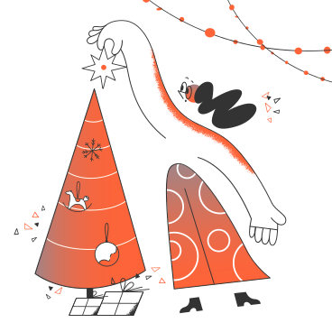 クリスマスツリーを飾る PNG、SVG