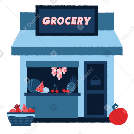 Grocery store Illustration in PNG, SVG