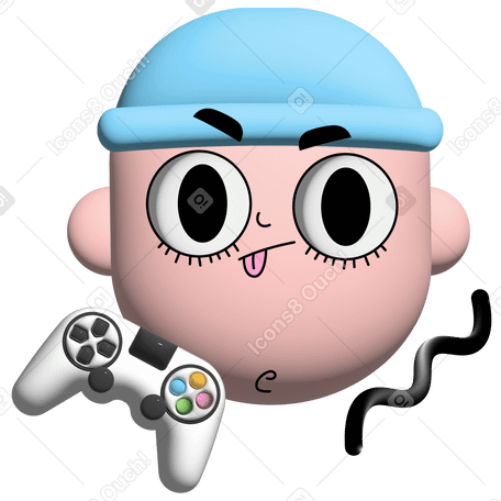 Guy playing with a gamepad PNG, SVG