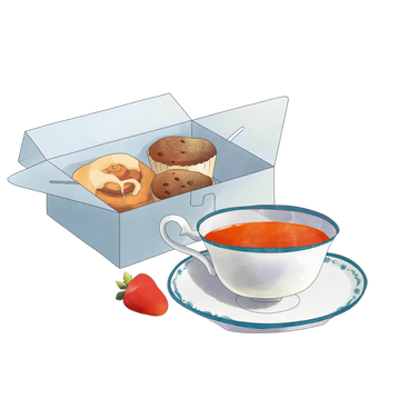Tea and buns PNG, SVG