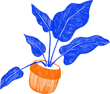 orange potted houseplant PNG, SVG