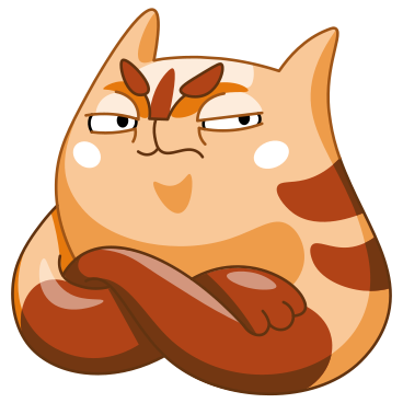 Cat with arms crossed looking at something unpleasant PNG, SVG