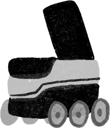 Delivery robot on wheels PNG, SVG