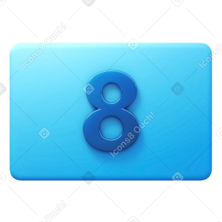 3D number eight PNG, SVG