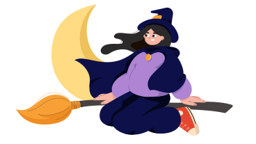 Cute witch PNG, SVG