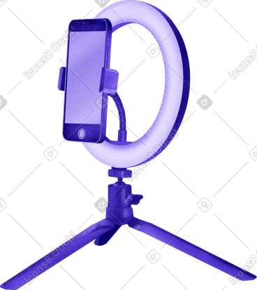 Phone on tripod PNG, SVG