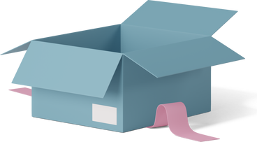 open blue cardboard box PNG, SVG