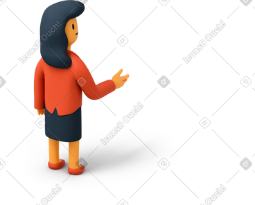 Back view of business woman holding out her hand PNG, SVG