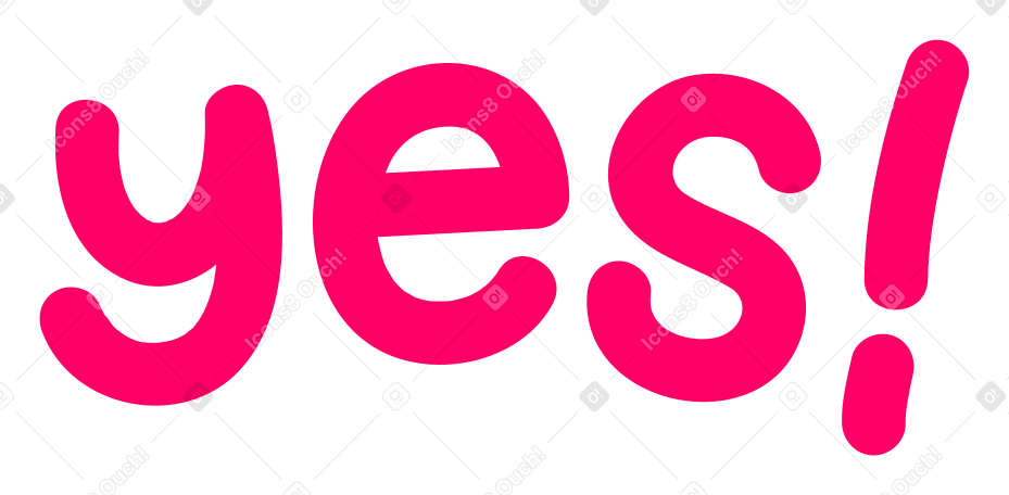lettering yes! animated illustration in GIF, Lottie (JSON), AE