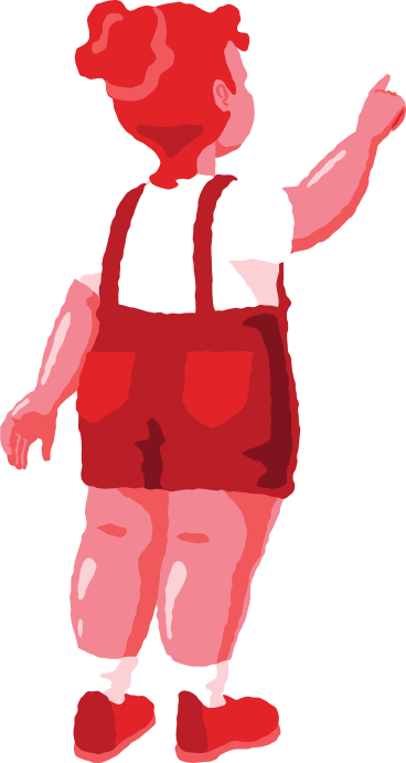 Chubby girl pointing back PNG, SVG