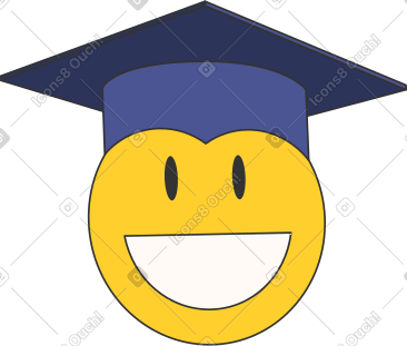 Emoji in a graduation cap PNG, SVG