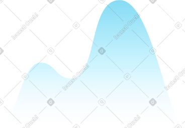 Blue transparent graph with two extremas PNG, SVG