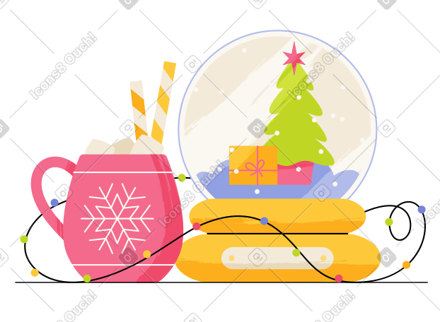 带热饮的雪球 PNG, SVG