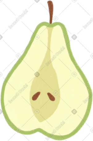 pear half PNG, SVG