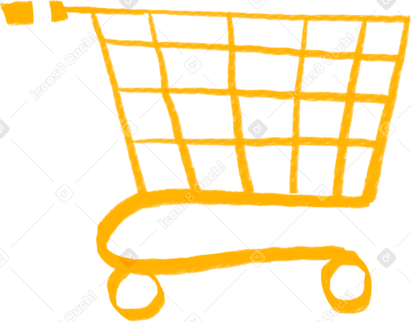 yellow shopping cart Illustration in PNG, SVG