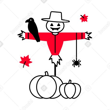 Scarecrow Illustration in PNG, SVG