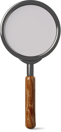 magnifier with wooden handle standing Illustration in PNG, SVG
