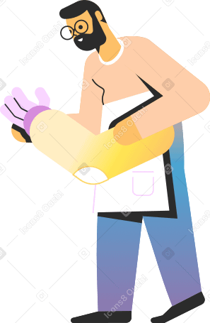 man with robot arm PNG、SVG
