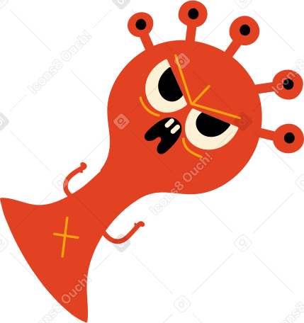 red character with horns Illustration in PNG, SVG