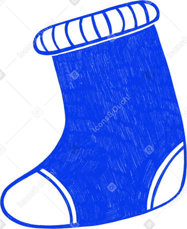 blue christmas sock Illustration in PNG, SVG