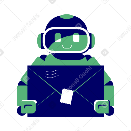 Robot Delivery Illustration in PNG, SVG