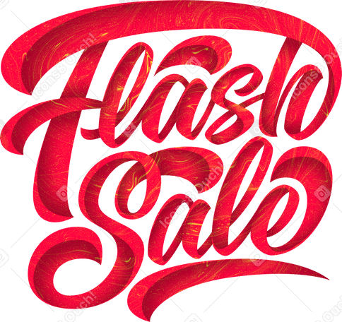 lettering flash sale with shadows and liquid texture Illustration in PNG, SVG