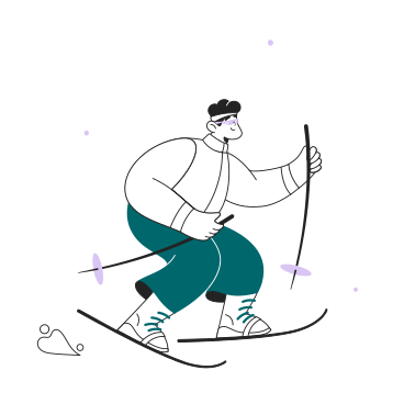 Guy is skiing PNG, SVG