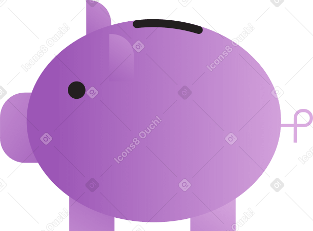 Фиолетовая копилка в PNG, SVG