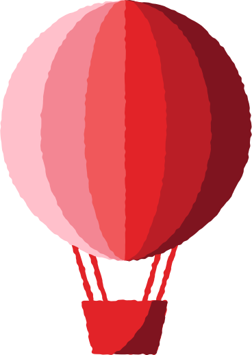 red hot air balloon PNG, SVG
