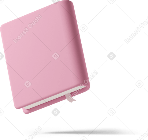 3D pink book floating PNG, SVG