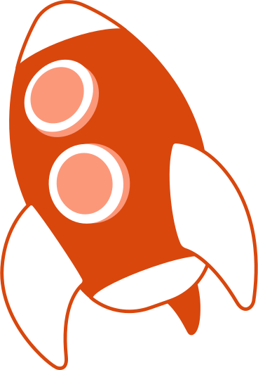 orange rocket PNG, SVG