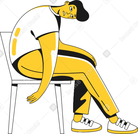 mann sitzt auf einem stuhl PNG, SVG