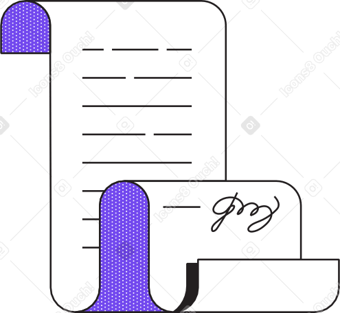sheet of paper with text and signature Illustration in PNG, SVG
