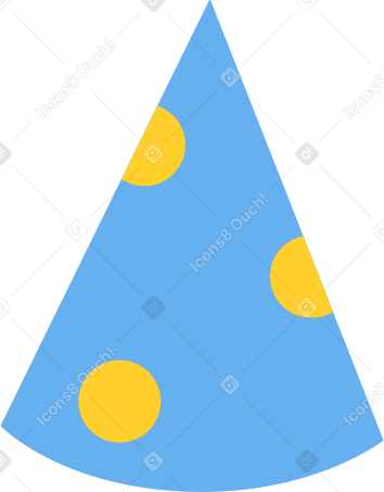 blue polka dot party hat Illustration in PNG, SVG