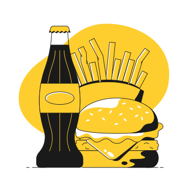 Fast food order with soda, fries and hamburger PNG, SVG