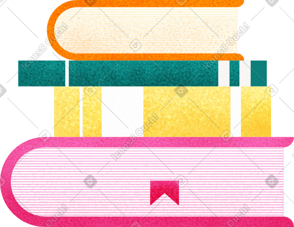 stack of multicolored  books PNG, SVG