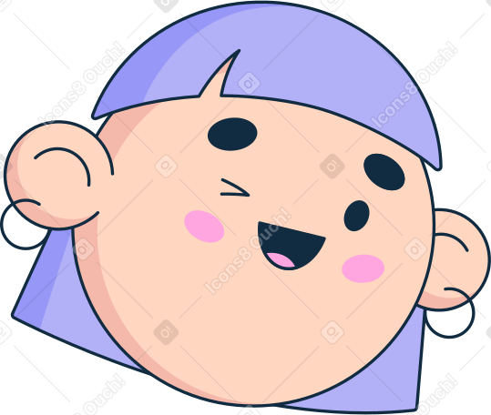 woman's head winks Illustration in PNG, SVG