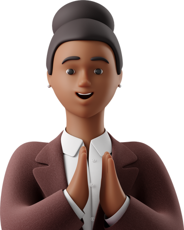 close up of black businesswoman in brown suit clapping hands PNG, SVG