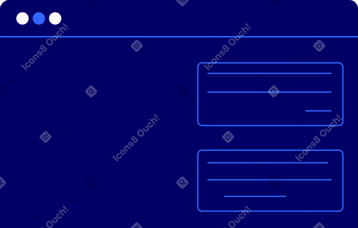 dark blue browser window Illustration in PNG, SVG
