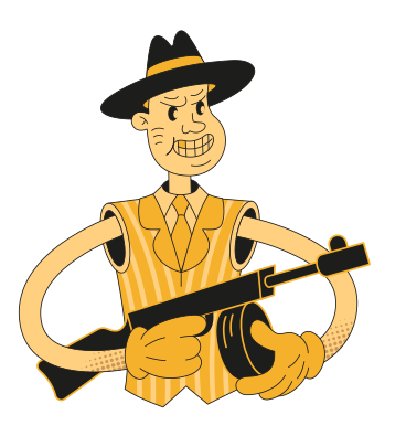 Man gun animated illustration in GIF, Lottie (JSON), AE