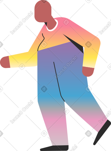 Chubby old person walking PNG, SVG