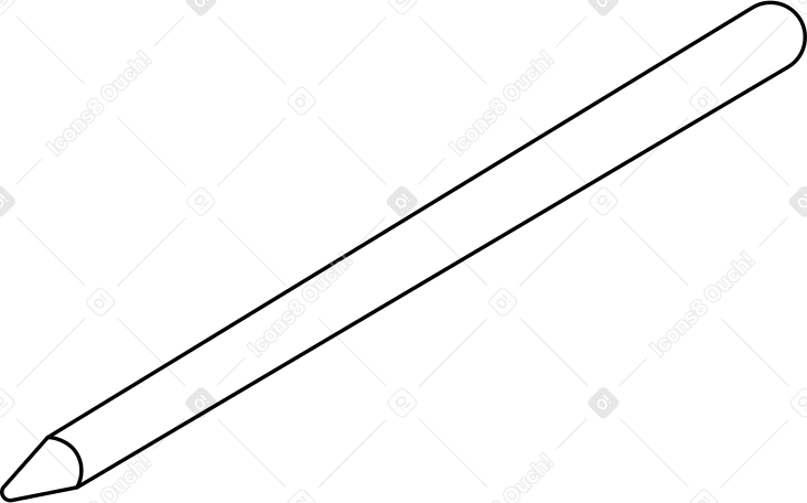 white pencil Illustration in PNG, SVG