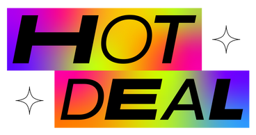 Text Hot deal on the holographic gradient background PNG, SVG